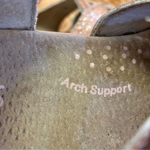 Pediped Pink Sparkly Glittery Flower Velcro Sandals With Arch Support Sz 13 13.5 - Picture 6 of 7